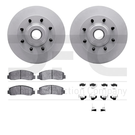 Dynamic Friction Co DFC GEOSPEC Coated Rotor- Heavy Duty Brake Pad includes Hardware 4412-54061