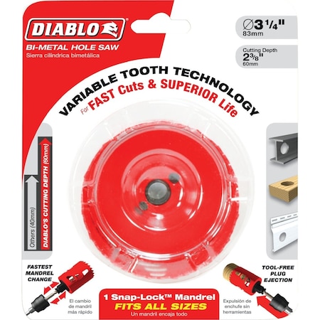 Diablo 3-1/8'' Bi-Metal Hole Saw DHS3125