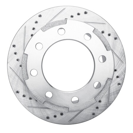 Dynamic Friction Co DFC Brake Rotor - Drilled and Slotted - Silver 631-48043L