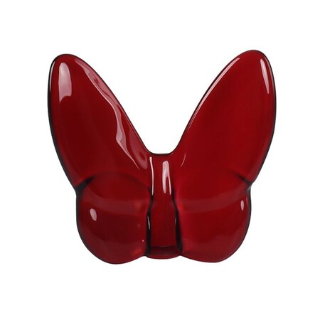 Homeroots 3" Burgundy Crystal Butterfly Figurine Tabletop Sculpture 554016