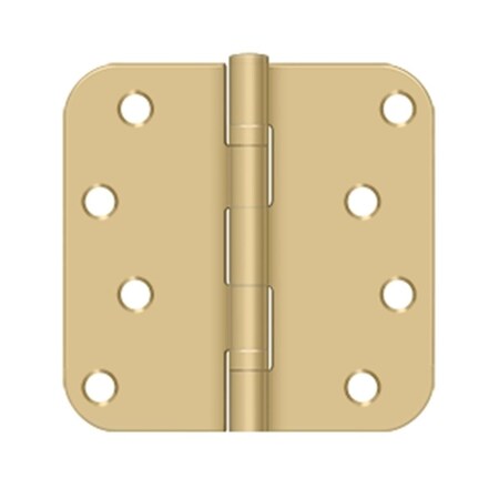 Dendesigns 4 x 4 x 0.625 in. Radius Hinge, Brushed Brass DE829781