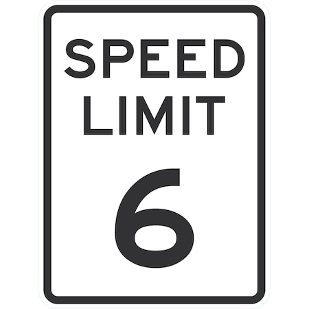 Lyle Speed Limit 6, 18x24, Non-Reflective, White G-11317-NA_18x24