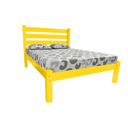 Homeroots Canary Yellow Solid Wood Full Bed Frame 546748