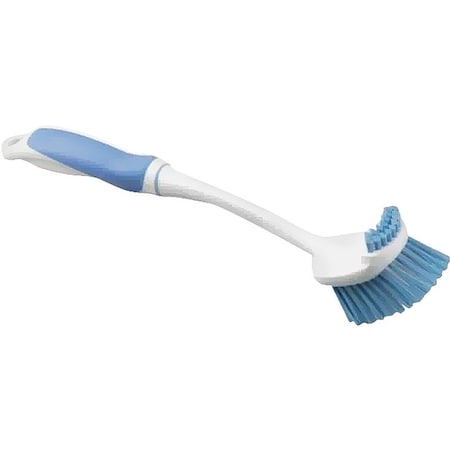 Simple Spaces Dishwash Brush, 1-1/8 in L Trim, 2-1/4 in W Brush, PP/PVC Bristle, 12 in L, PP/TPE Handle YB33273L