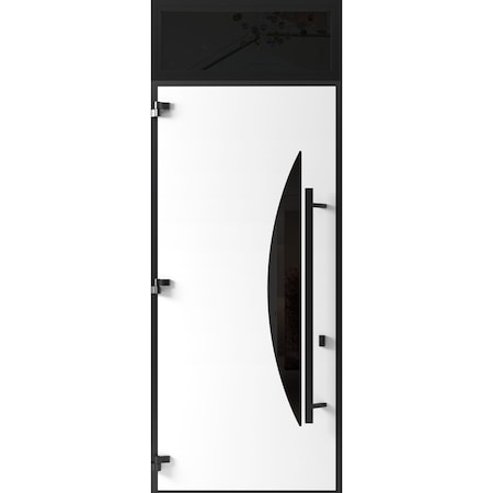 Vdomdoors Front Exterior Prehung Steel Door Ronex1077 Teak 96 Transom Window Sidelite Entry Metal Modern RONEX1077EXD-OAK-W36xH96+16-RH-I