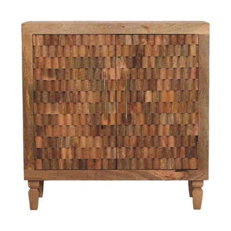 Homeroots 33in Brown Solid Wood Accent Cabinet With Two Doors And Two Drawers 720269
