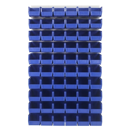 Quantum Storage Systems 36X61 HC LOUVERED PANEL W/60 BINS BLUE QLP-3661HC-230-60BL