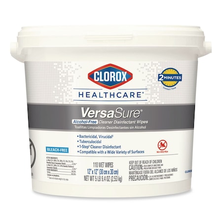 Clorox VersaSure Cleaner Disinfectant Wipes, 1-Ply, 12 x 12, Fragranced, White, 110 Wipes 31759EA