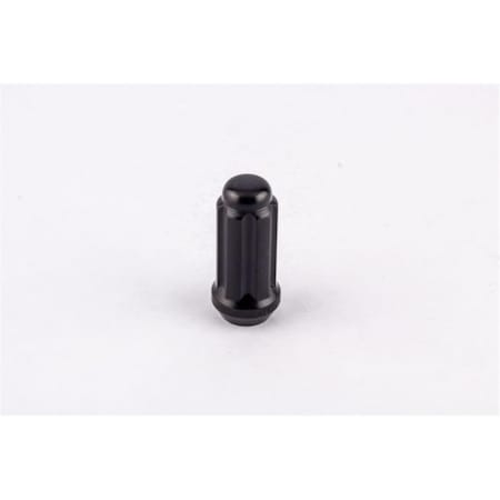 West Coast 0.56 x 1.9 in. Cone Seat Spline Closed End Lug Nuts for 1965-1987 Chevy CK Pickup, Black WCW-W1916STB