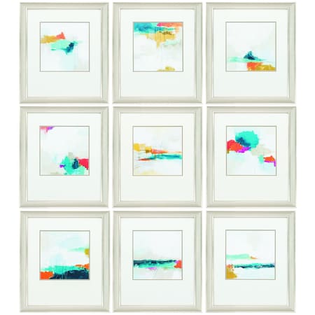 Homeroots Set of Nine 14" X 16" Modern Abstract Champagne Gold Framed Art, 9PK 365736