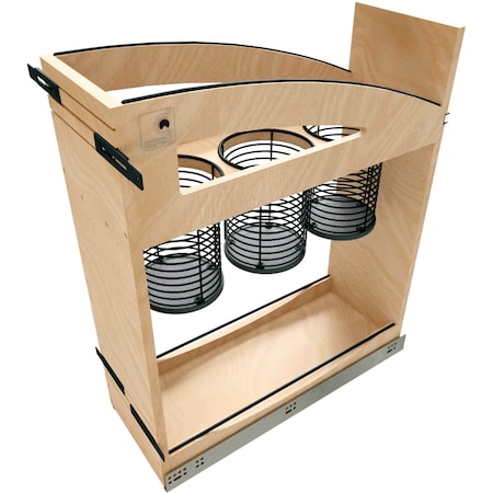 Revashelf Base Organizer Utensil 21-21/32inD x 8-15/16in W x 25-5/8inH Soft-close Wood/Black Craftsman 448UTCC-BCSC-8MB