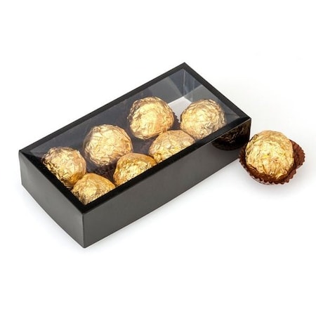 Nashville Wraps Clear with Black Trim, Rectangle 2 Pc. Candy Boxes, 5.5x2.75x1.25, 6PK TB2BK