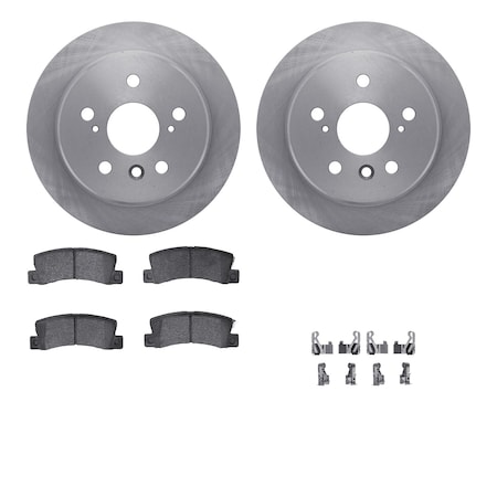Dynamic Friction Co DFC Brake Rotor with 5000 Brake Pads and Hardware Kit 6512-76330