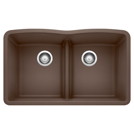 Blanco Diamond Equal Double Low Divide, Cafe Brown 442078
