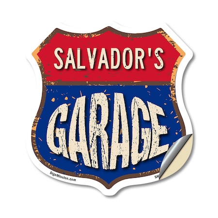 Signmission Salvador's Garage, 12 Inch X 12 Inch, Vinyl Decal SHI-D-12-383-SALVADOR