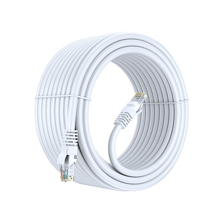 Maximm 50ft Cat6 Pure Copper UTP Ethernet Cable, White CAT6-50FTWhite