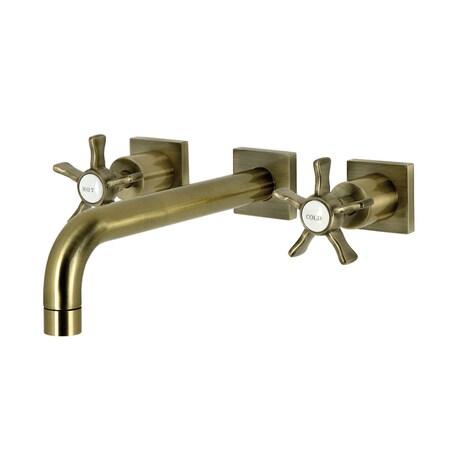 Kingston Brass Two-Handle Wall Mount Tub Faucet, Antique Brass KS6023NX