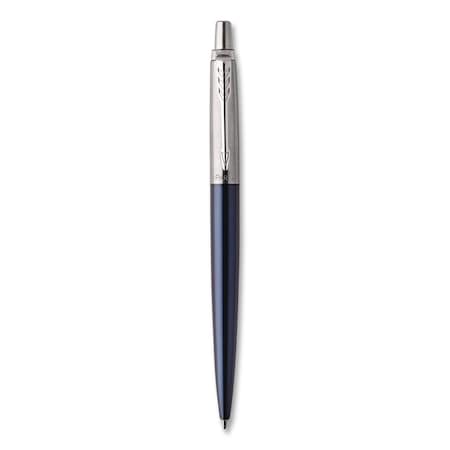 Parker Jotter Ballpoint Pen, Retractable, Medium 0.7 mm, Blue Ink, Royal Blue/Stainless-Steel Barrel 1953209