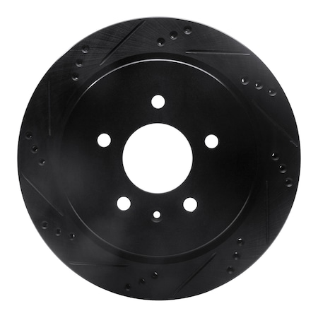 Dynamic Friction Co DFC Brake Rotor - Drilled and Slotted - Black 633-46014L