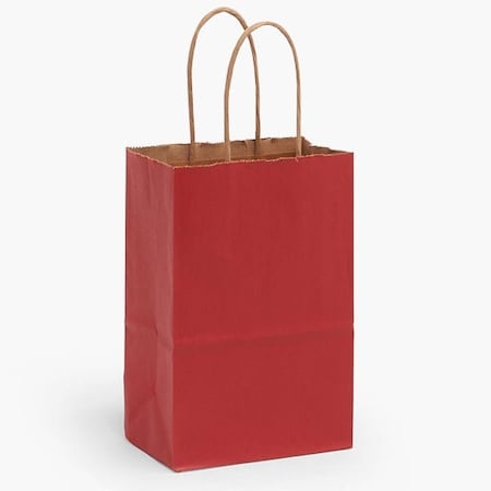 Nashville Wraps Christmas Red Recycled Kraft Bags, Rose 5.5x3.25x8.375in, 25PK 24RTCR