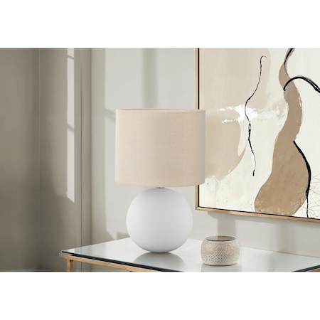 Monarch Specialties Lighting, 16 in.H, Table Lamp, Cream Shade, Cream Ceramic, Contemporary I 9632