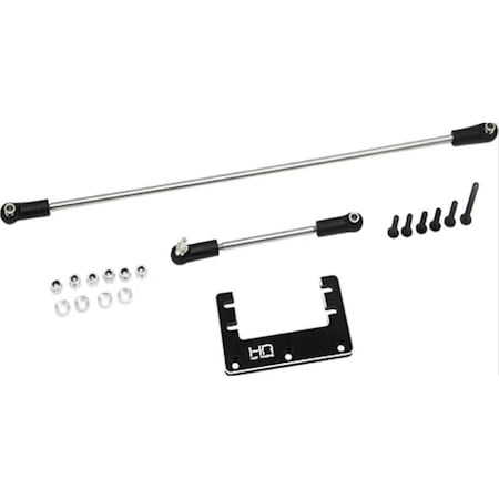 Hot Racing Aluminum Steering Servo Mount & SS Rods Kyosho Fo-Xx Mad Part, Black HRAKMF24M01