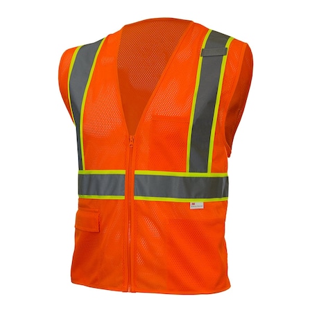 Reflective Apparel ANSI Type R Class 2 Value Mesh Vest 586ET-OR-SM