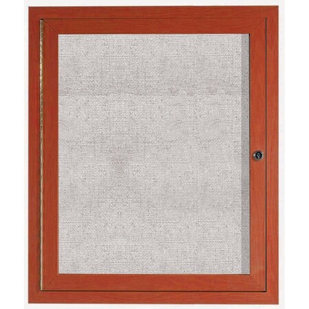 Aarco Outdoor Enclosed Bulletin Board w/ Al Wood Look Finish, Cherry Wood Look, 36''Hx30''W ODCCW3630R