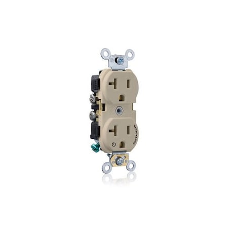 Leviton Duplex Receptacle Outlet, 20A, Ivory, 125V CR020-1PI