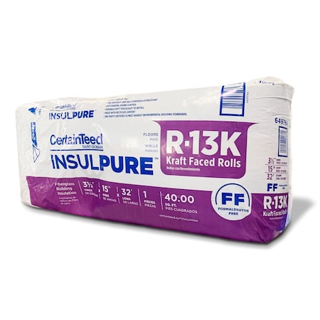 Certainteed 15 in. W X 32 linear ft L X 3.5 in. R-13 Kraft Faced ...