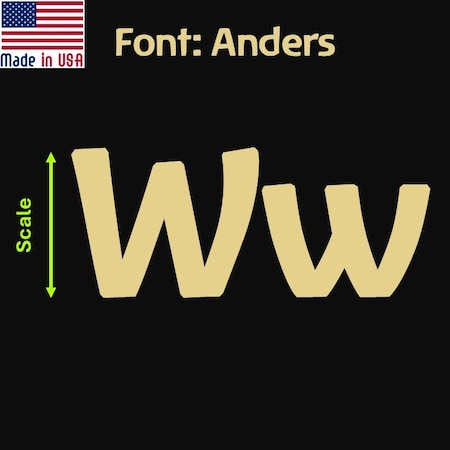Aacc Self-Adhesive Vinyl Letter: w, Scale: 4 cm. Color: Gold Font: Anders by, 12PK AACC-Anders-lw-Gold-M4x12