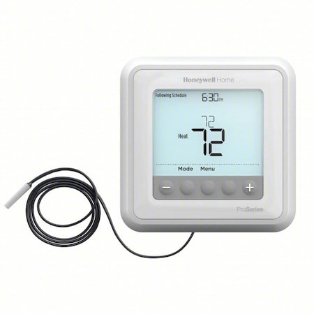 Honeywell Home Hydronic Programmable Thermostat, 7, 5-1-1 Programs, 1 H, None C, Hardwired/Battery, 24VAC TH6100AF2004/U
