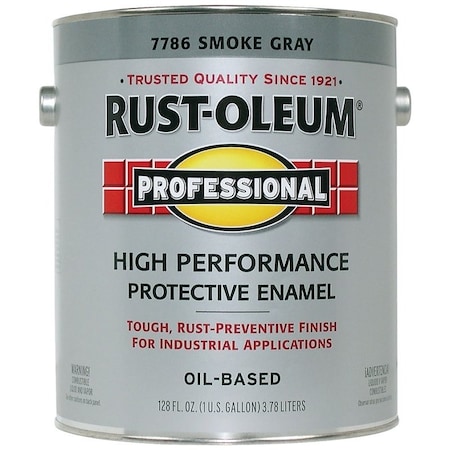 Rust-Oleum Enamel Paint, Oil, Gloss, Smoke Gray, 1 gal, Can, 230 to 390 sq-ft/gal Coverage Area 7786402
