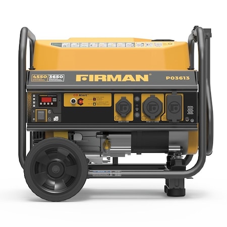 Firman Portable Generator with CO Alert, 30 A, 120 VAC, Gasoline, 5 gal Tank, 14 hr Run Time, Recoil Start P03613