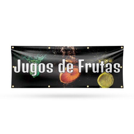 Signmission Jugos de Frutas, 36 Inch x 96 Inch, Vinyl Banner B-96-30714