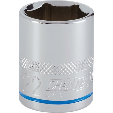 Channellock 1/2'' Drive 22 mm 6-Point Shallow Metric Socket 302820