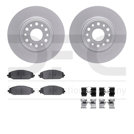 Dynamic Friction Co DFC GEOSPEC Coated Rotor- Heavy Duty Brake Pad includes Hardware 4412-40022