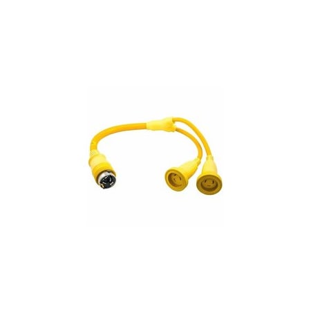 Hubbell 30A 125V Marine Grade Twist-Lock Power Cable, Yellow HBL64CM56Y