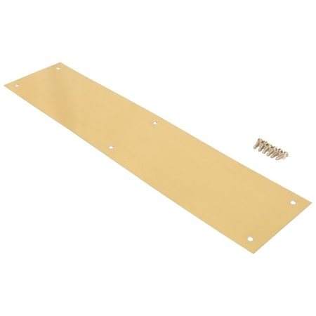 Prosource Push Plate, Aluminum, Brass, 15 in L, 3-1/2 in W, 0.8 mm Thick 32238BBB-PS