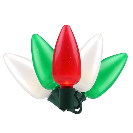 Celebrations Platinum LED C9 Red/Green/Pure White 25 ct String Christmas Lights 24 ft. 11-06024A