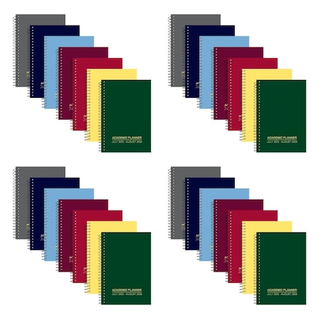 Modern Jen Case of Assorted Cover WB Academic Planners, 7.5"x5", 64 sht, weekly 14-month format, Recycled Paper, PK28 11247cs