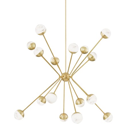 Hudson Valley Lighting Saratoga 16 Light Chandelier 62.5 In. Aged Brass 2851-AGB