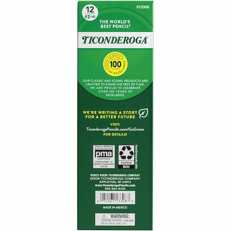 Ticonderoga Beginner Pencil with Eraser, Yellow, 12PK DIX13308