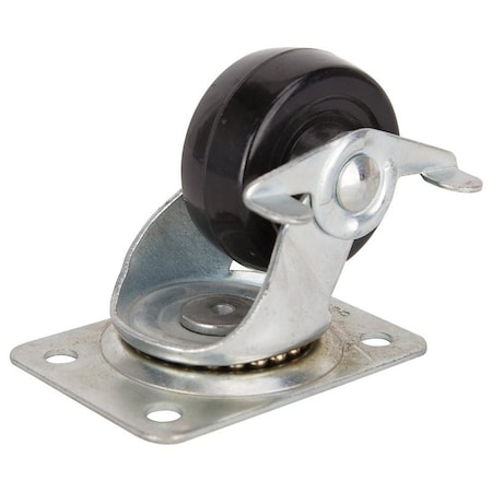 Prosource Swivel Caster, 2-1/2 in Dia Wheel, 1.1 in W Wheel, Rubber Wheel, Black, 130 lb, Steel Housing Material JC-H10
