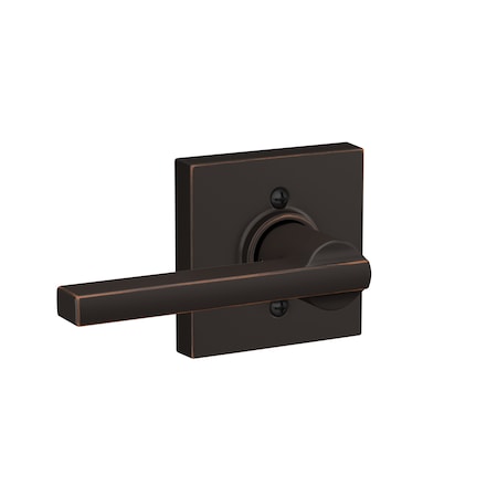 Schlage Residential Latitude Lever with Collins Rose Half Dummy Aged Bronze Finish F170LAT716COL