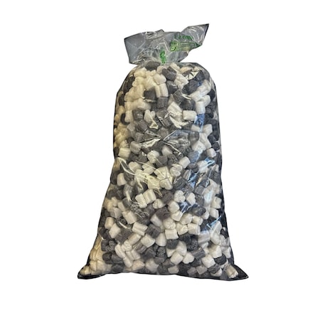 Bubblefast FunPak Black & White Hearts Packing Peanuts Plant Based Biodegradable Compostable 1.5 cu ft Bag FP 1.5-Black & White Hearts