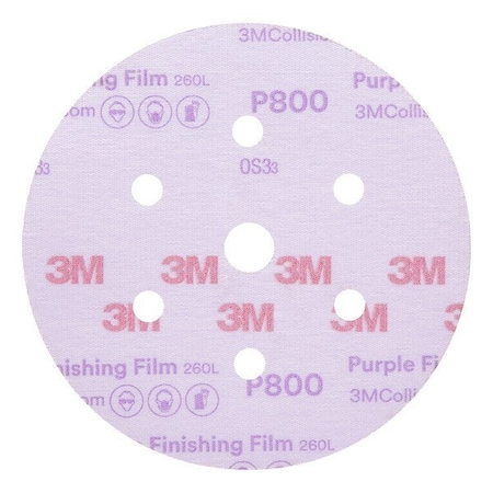 3M Finishing Film Abrasive Disc, Aluminum Oxide, P800 Grit, Coated Type, 260L 7100122726