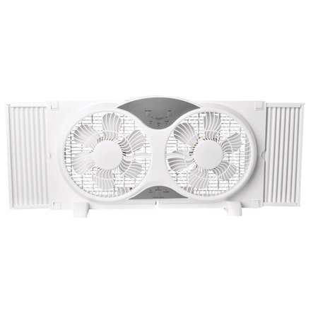 Perfect Aire 9 in. H 3 speed Electronically Reversible Twin Window Fan Remote Control 2PAFW9