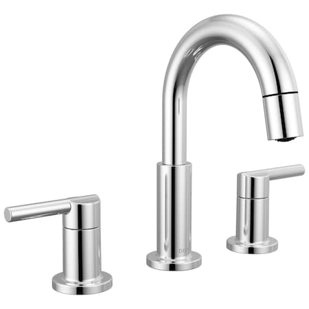 Delta Nicoli Two Handle Widespread Pull-Down Bathroom Faucet, 6.81 in, Chrome 35749LF-PD