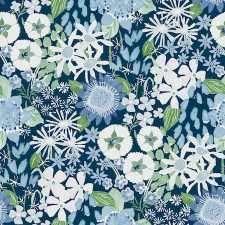A-Street Prints Karina Blue Wildflower Garden Wallpaper 4066-26524